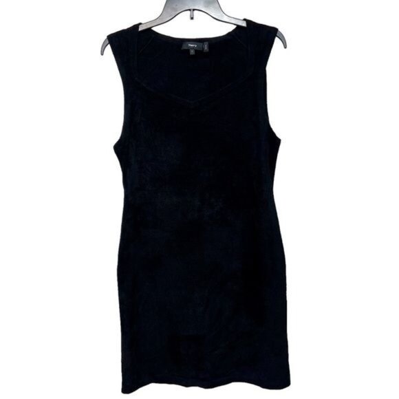 New Theory Micro Velvet Sleeveless Mini Dress in Black Size L - Picture 6 of 13